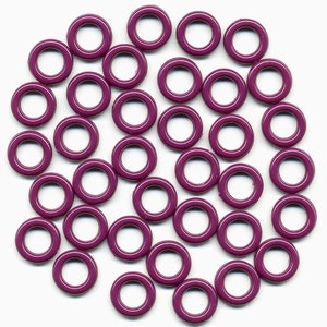 Vintage Purple Ring Beads 14mm Plastic 36 Pcs. No Openings