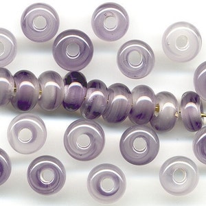 Vintage Amethyst Look Beads 10mm Donut Shape Glass  - Japan