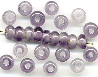 Vintage Amethyst Look Beads 10mm Donut Shape Glass  - Japan