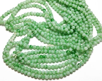 Vintage 4mm Bicolor Beads Green & White Glass 100 Pcs.