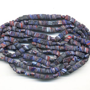 Vintage Blue Nailhead Beads 5mm Square Navy End of Day Glass - Hank