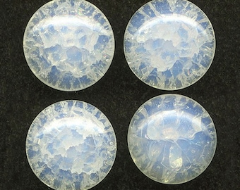Vintage 16mm Opalescent Crackle Glass Buttons or Beads - Western Germany