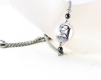 Pulsera San Benito Pulsera Plata Esterlina Reversible Devocional Un Tamaño Se Adapta a Todos Pulsera Deslizante Ajustable Regalo Católico Ajustable