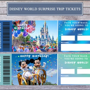 Birthday Orlando Theme Park Mickey surprise visit trip Holiday vacation ticket boarding pass- Digital Download PDF Printable Minnie
