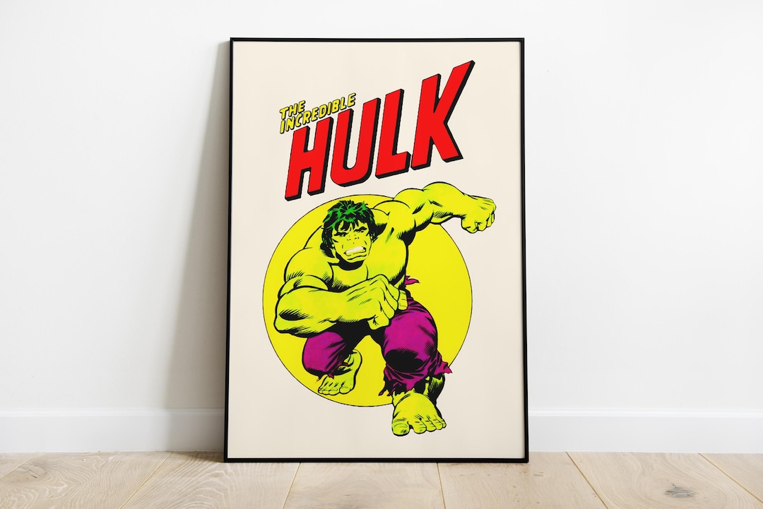 The Incredible Hulk - Retro X-men Poster – Comic Superhero Wall Art ...