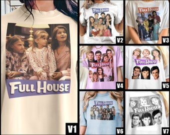 Full House V1-V7 T Shirt movie poster print Natural color shirt 100% cotton all sizes S to 5XL