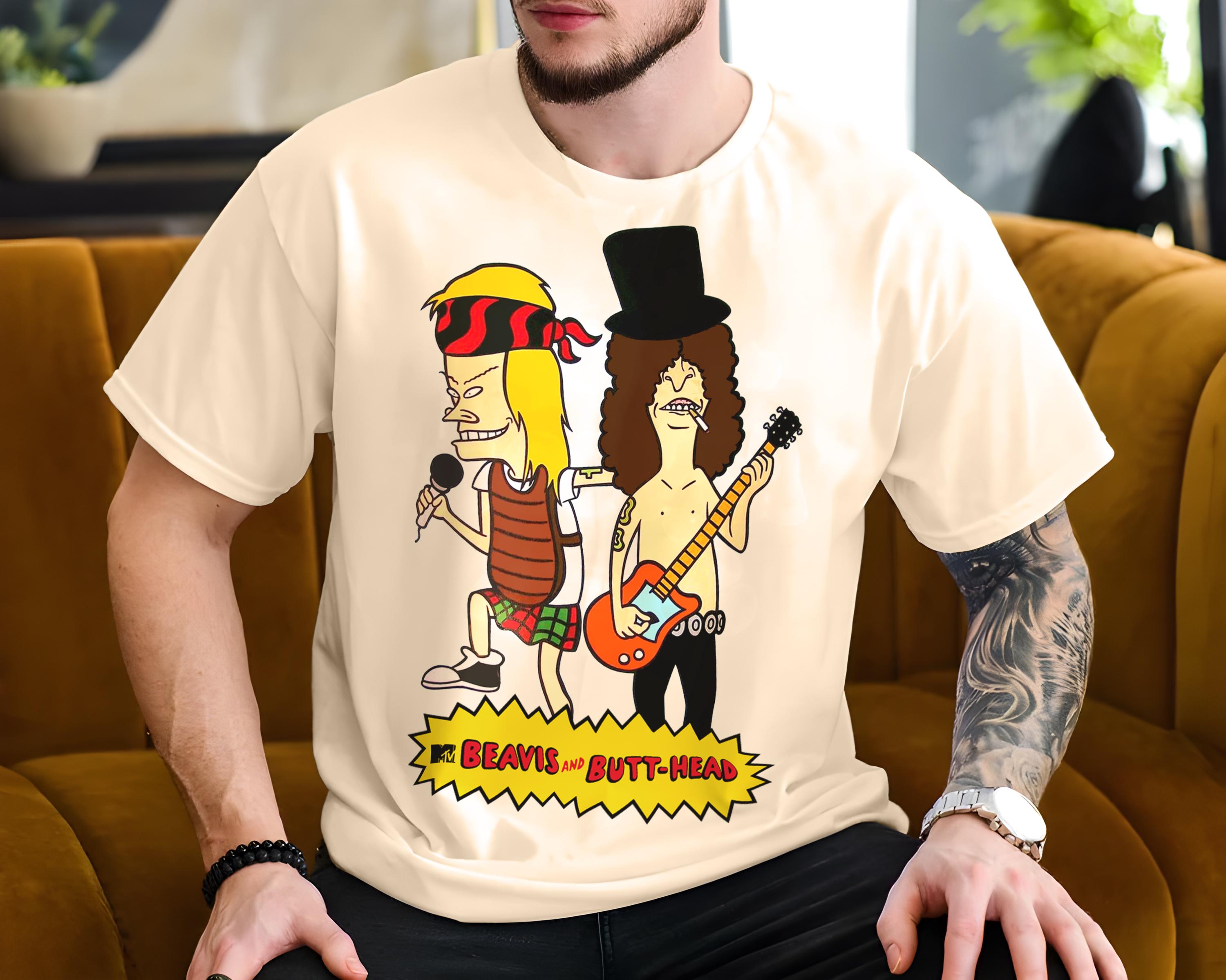 BEAVIS AND BUTT-HEAD/Tシャツ/XL/コットン/NVY/プリント