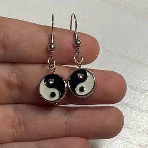 Fun Yin and Yang dangle Earrings | Novelty Earrings | Unique Earrings | Fun Earrings