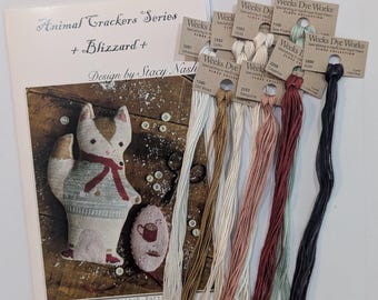 Animal Crackers cross stitch pattern "Blizzard" by Stacy Nash