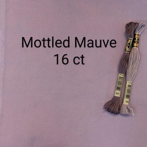 Tela aida teñida a mano en color malva, 14 hilos, 16 hilos, 18 hilos, tela de bordado, tela aida morada, tela de punto de cruz, tejido uniforme morado