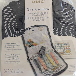 DMC Stitch Bow Mini-Reisetasche, Kreuzstich-Stickerei-Projekt-Organizer