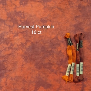 Tkanina aida barwiona ręcznie w dynię, 14/16/18 nici, haft krzyżykowy