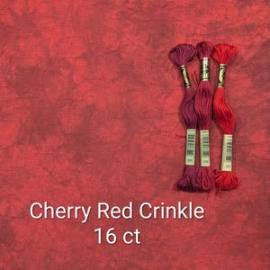 Red aida cloth, 14 16 18 22 count, hand dyed cross stitching fabric