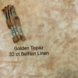 Golden Topaz hand dyed aida cloth, 14 count, 16 count, 18 count, brown aida, cross stitching fabric, embroidery fabric, tan aida, gold aida