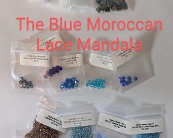 Paquete de cuentas de mandala de encaje marroquí azul de Chatelaine Designs, hilos de seda