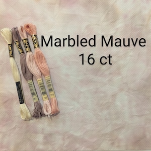 Marbled Mauve hand dyed aida fabric, 14 count, 16 count, 18 count, purple aida, pink aida, dyed evenweave, dyed cross stitching fabric