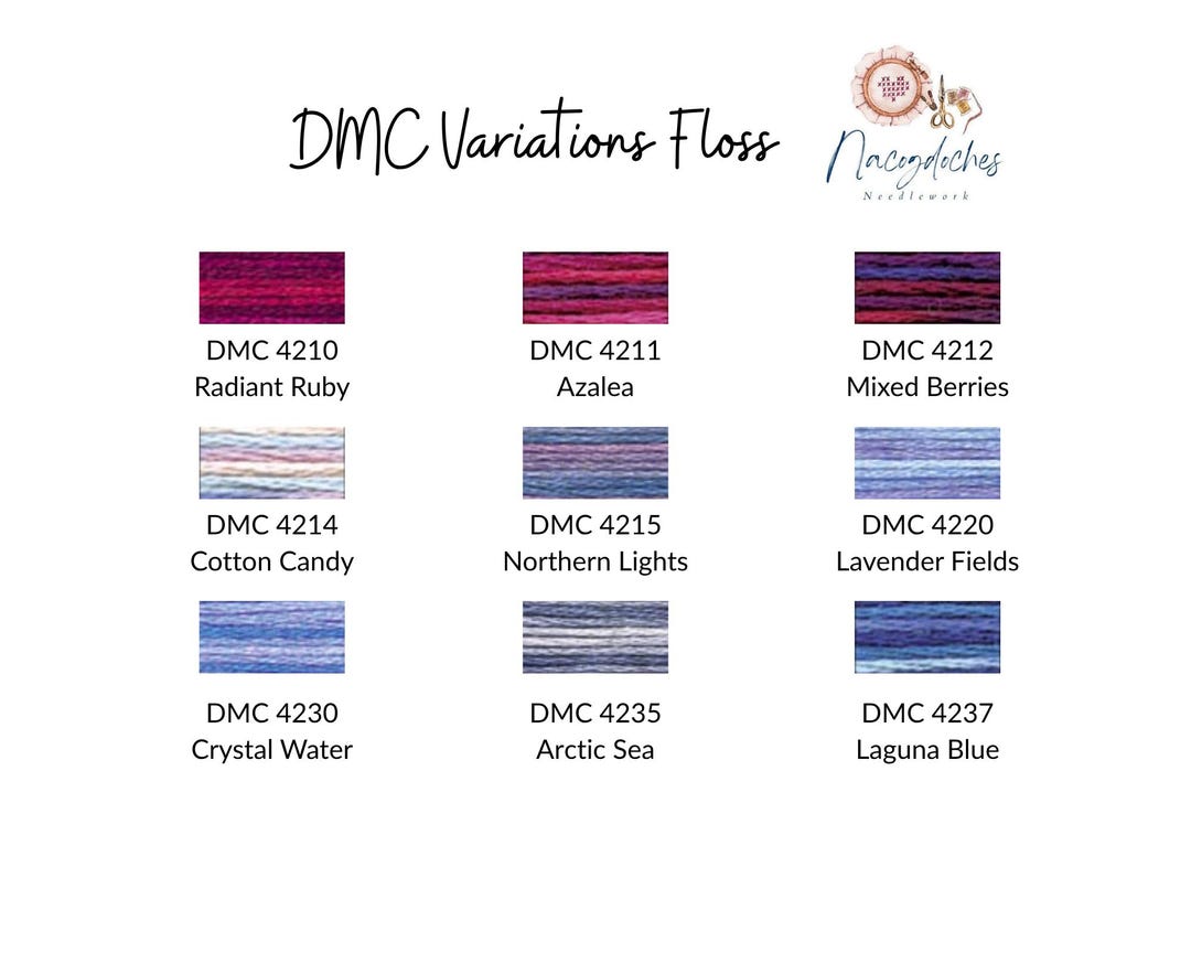DMC Variations Floss, Variegated Thread for Cross Stitching and ...