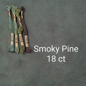 Smoky Pine hand dyed aida cloth, cross stitching fabric, 14 count, 16 count, 18 count, green aida, aida fabric, mottled aida,