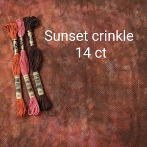 Sunset hand dyed aida cloth, cross stitching fabric, 14 count, 16 count, 18 count, fall aida, embroidery fabric, brown aida, sunrise aida