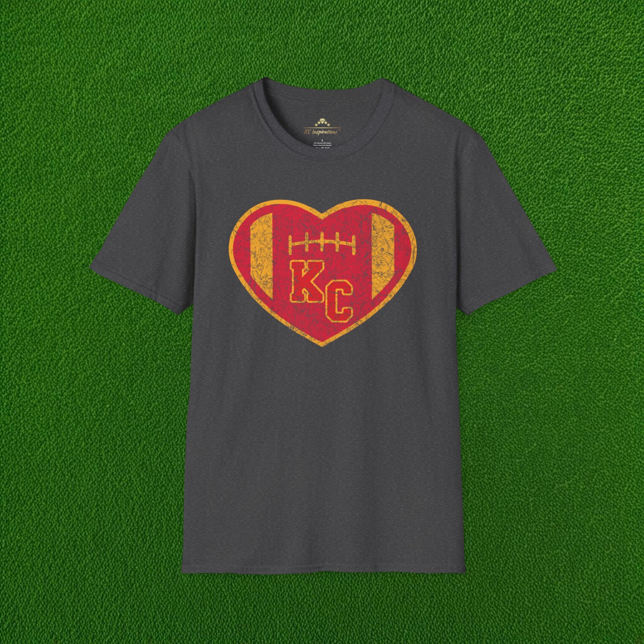Vintage KC Heart Red \u0026 Gold - Kansas City Chiefs Inspired T-shirt - Etsy, image size:2048x2048