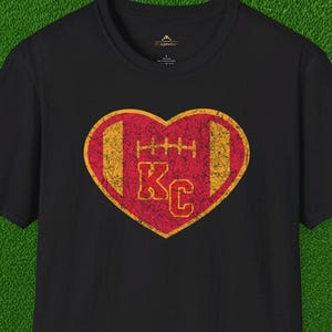 Big/Tall Vintage KC Heart Red & Gold - Kansas City Chiefs Inspired T-Shirt