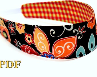 Reversible Headband sewing pattern pdf hair accessories girls diy handmade gift idea baby toddler women adult tweens cheer spring