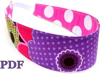 Reversible Headband sewing pattern pdf hair scarf accessories girls diy handmade gift idea baby toddler women adult tweens cheer spring