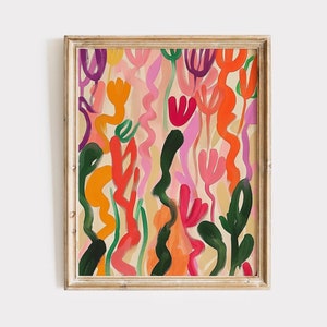 Pink Abstract Art Print: Eclectic Girly Room Decor (Digital Download)