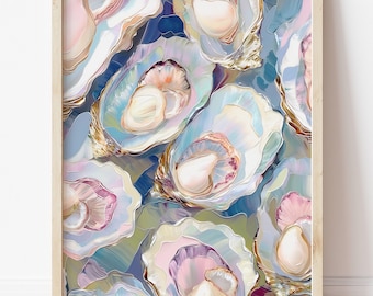 Coastal Granddaughter Oyster Print Beach-Themed Decor Coastal Wall Art Print Aesthetic Room Decor Beach Preppy Girls Dorm Room Digital