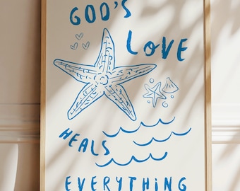 Coastal Christian Print: Beachy Bible Verse Wall Art (Digital Download)