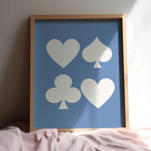 Carte da gioco Arte murale Stampe alla moda con stampa Asso di picche Decorazione estetica della stanza per arte murale preppy Decorazione dell'appartamento Arte sopra il letto