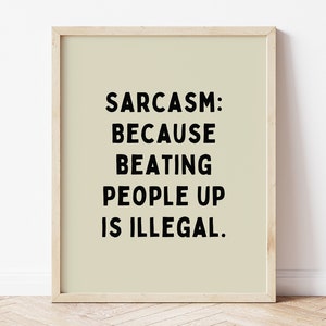 Sarcasm Definition Print: Funny Minimalist Home Office Decor (Digital Download)