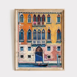 Venice Italy Travel Poster: Colorful European Wall Art (Digital Download)