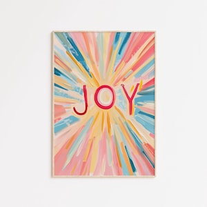 Joy Colorful Wall Art Print: Inspirational Quote (Digital Download)