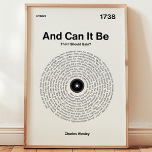 And Can It Be Hymn Print: Christian Vinyl Record Art (Digital Download)