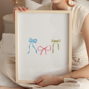 Bows Print: Coquette Room Decor, Girly Wall Art (Digital Download)