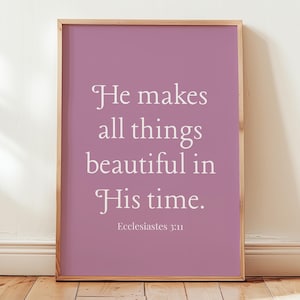 Purple Christian Wall Art: Scripture Print for Women (Digital Download)