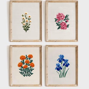 ヴィンテージフローラルプリントセット：コテージコアファームハウスデコレーション（デジタルダウンロード）