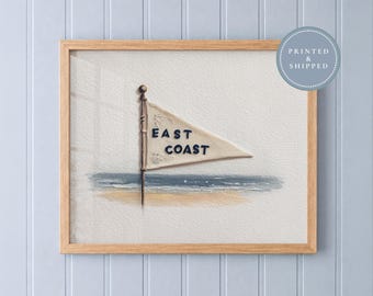 East Coast Pennant Coastal Wall Art, Preppy Beach House Flag Print for Coastal Granddaughter Decor (Physical Print)