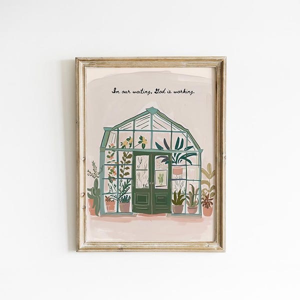 Christian Wall Art: Greenhouse Oil Painting Print (Digital Download)