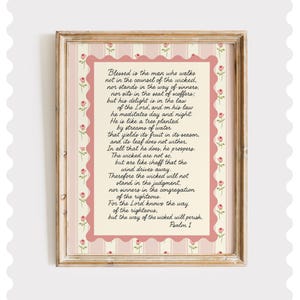 Psalm 1 Floral Bible Verse Print: Farmhouse Scripture Art (Digital Download
