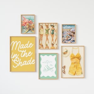 Coastal Granddaughter Gallery Set of 6 Prints: Vintage Beachy Wall Art (Digital Download)