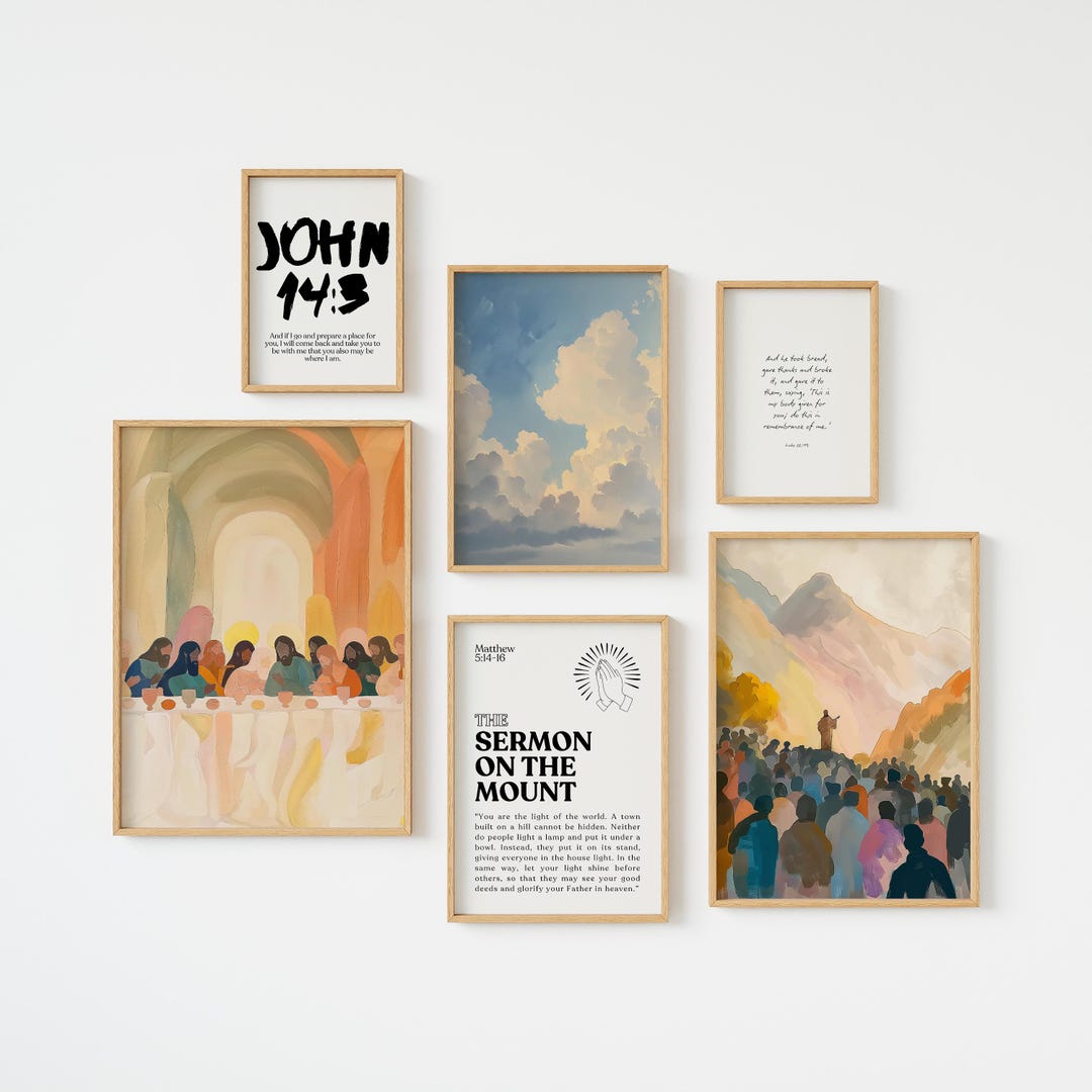 Scripture Wall Art Set: Christian Bible Verse Prints (digital Download ...