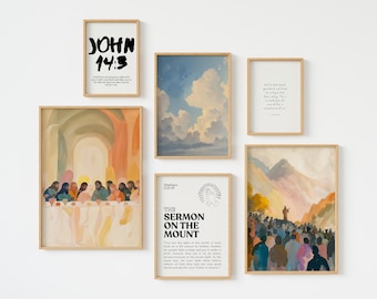 Scripture Wall Art Set: Christian Bible Verse Prints (Digital Download)
