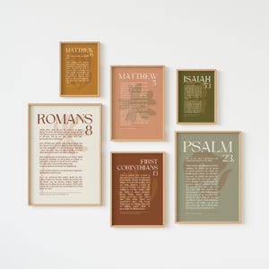 Neutral Earth Tone Bible Verse Gallery Set: Boho Christian Wall Art (Digital Download)