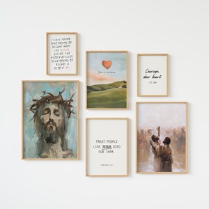 Christian Wall Art Prints: Jesus & Scripture Gallery Set (Digital Download)