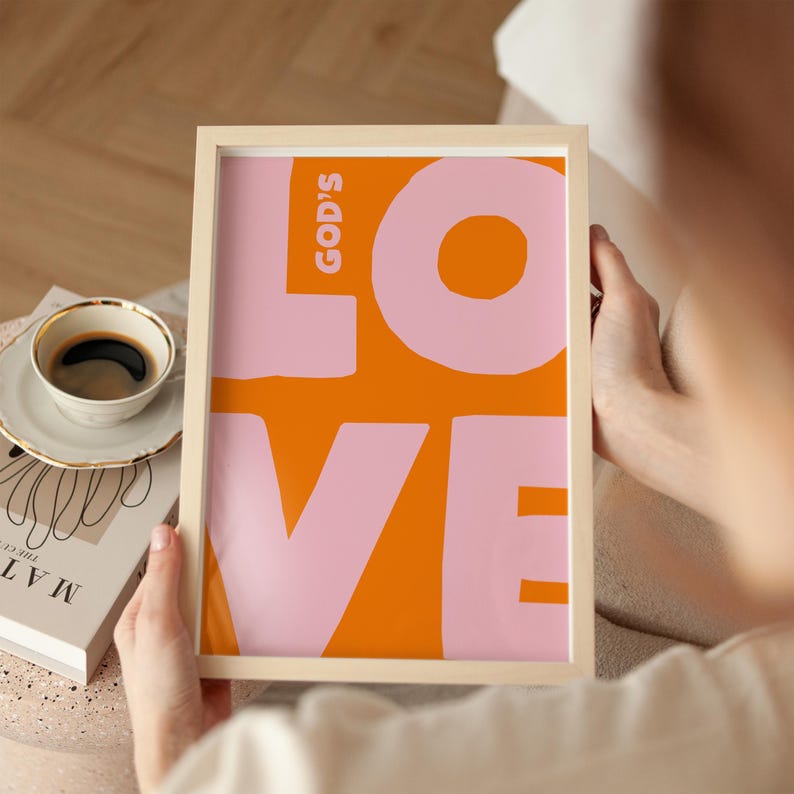 Modern Christian Art Pink Room Decor Downloadable Prints Christian Wall