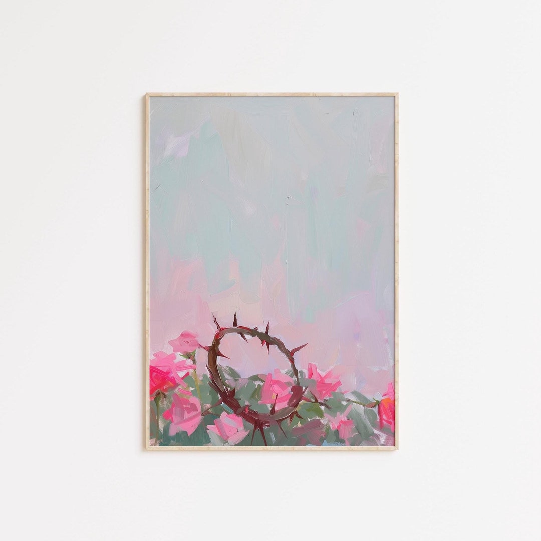 Crown of Thorns Jesus Art Botanical Prints Christian Wall Art Prints ...
