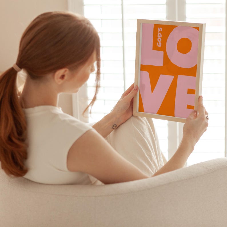 Modern Christian Art Pink Room Decor Downloadable Prints Christian Wall