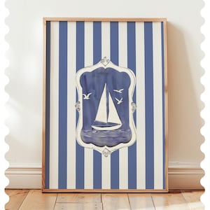 Sailboat Print: Coastal Granddaughter Wall Art (Digital Download)